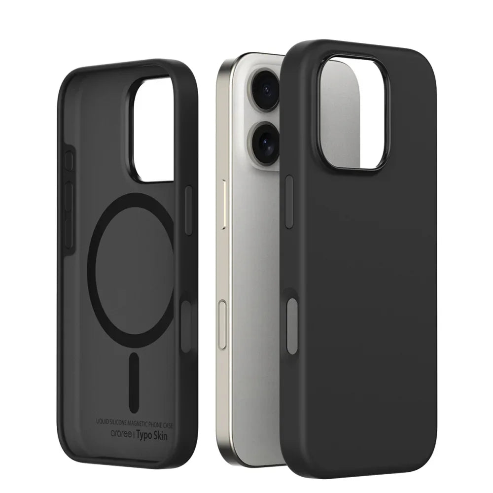 iPhone 16 Pro Araree Typo Skin Cover - Black - Tashqila iPhone 16 Pro Araree Typo Skin Cover - Black - Tashqila